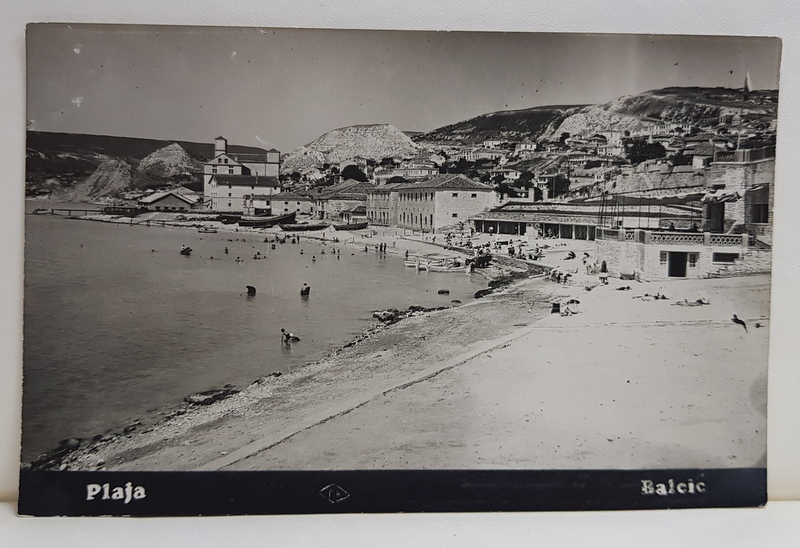 FOTO ROYAL CHEMILEF - BAZARGIC , BALCIC - PLAJA , FOTOGRAFIE TIP CARTE POSTALA , INTERBELICA