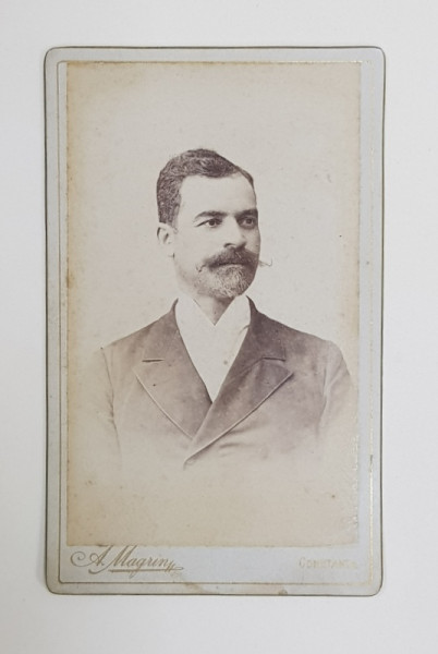 FOTOGRAF A. MAGRIN , CONSTANTA , DOMN CU MUSTATA , FOTOGRAFIE TIP C.D.V. , 1894