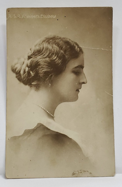 FOTOGRAF F. MANDY , A.S.R. PRINCIPESA ELISABETA A ROMANIEI , FOTOGRAFIE TIP CARTE POSTALA , INTERBELICA