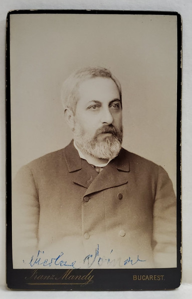FOTOGRAF FRANZ MANDY ,  NICOLAE VOINOV  (1834- 1899 ) , FOST MINISTRU , FOTOGRAFIE C.D.V. , SFARSITUL SEC. XIX