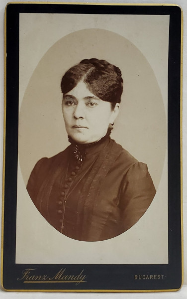 FOTOGRAF FRANZ MANDY , PORTRETUL ELIZEI  VOINOV ,   FOTOGRAFIE C.D.V. , SFARSITUL SEC. XIX