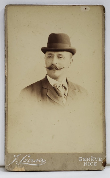 FOTOGRAF J. LACROIX , GENEVE et NICE , DOMN CU PALARIE , FOTOGRAFIE TIP C.D.V. , 1896