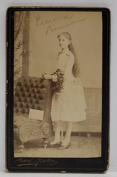 FOTOGRAF KARL HAN , CRAIOVA , TANARA CU CUNUNA DE PREMIU , FOTOGRAFIE C.D.V. , SFARSIT DE SEC. XIX