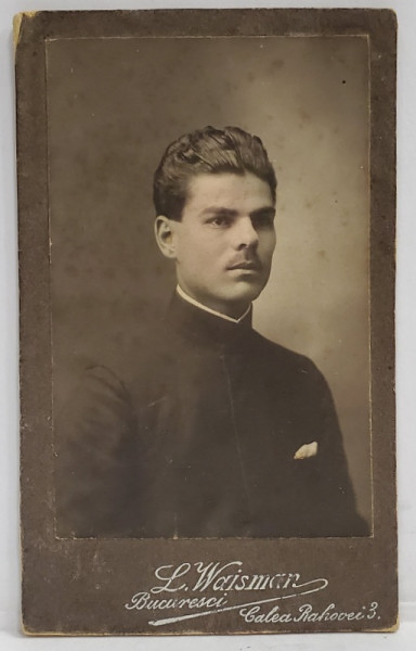 FOTOGRAF L. WAISMAN , BUCURESTI , TANAR PREOT , FOTOGRAFIE C.D.V. , CCA. 1900