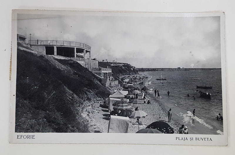 FOTOGRAF LUPU si BARTHA , CONSTANTA , EFORIE , PLAJA SI BUVETA , FOTOGRAFIE TIP CARTE POSTALA , 1934