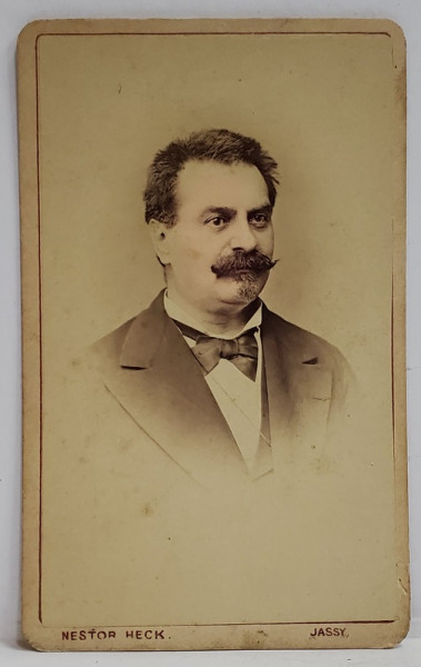 FOTOGRAF NESTOR HECK , IASI , DOMN CU MUSTATA SI PAPION , FOTOGRAFIE C.D.V. , 1879