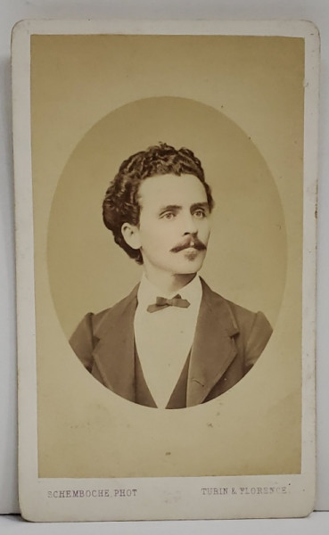 FOTOGRAF SCHEMBOCHE , TORINO , TANAR CU MUSTATA , FOTOGRAFIE C.D.V. , 1870
