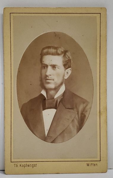 FOTOGRAF  TH. KAPHENGST , VIENA , TANAR CU PAPION , FOTOGRAFIE C.D.V. , CCA. 1900