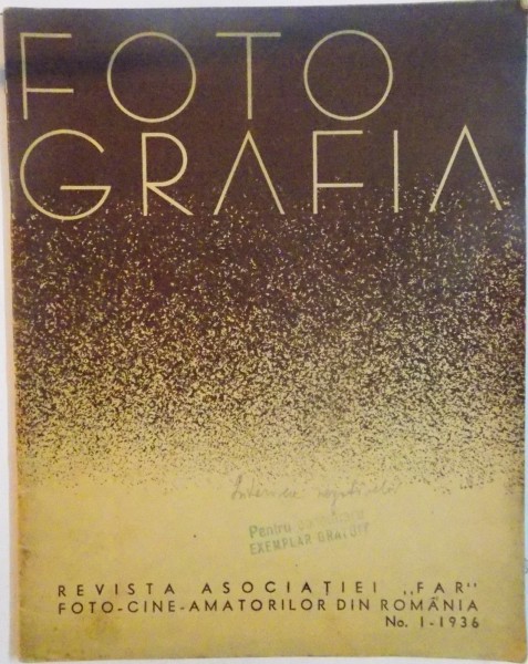 FOTOGRAFIA , REVISTA ASOCIATIEI " FAR " , NR. 1 - 1936