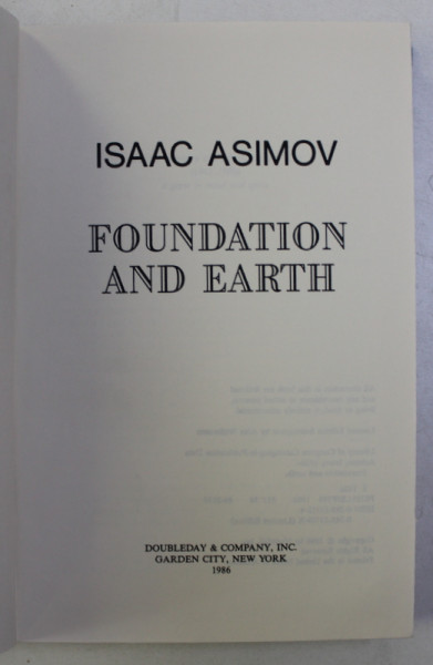 FOUNDATION AND EARTH by ISAAC ASIMOV , 1986