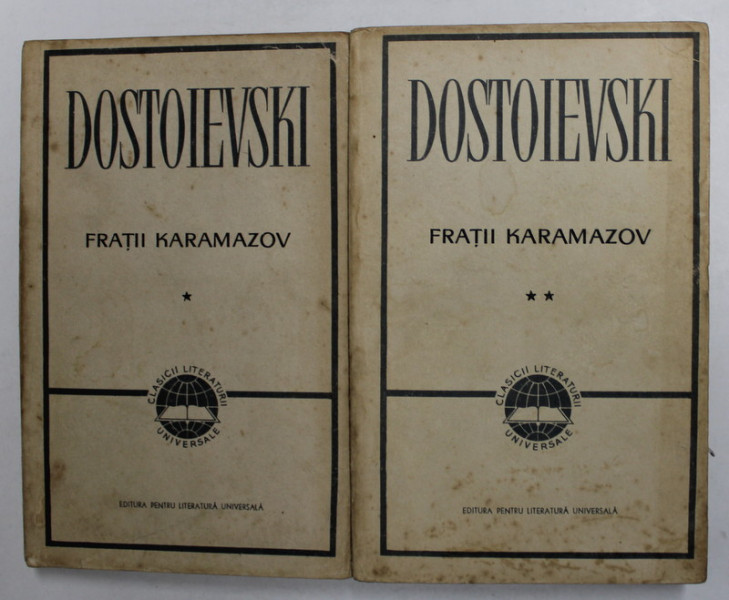 FRATII KARAMAZOV , VOLUMELE I - II de  F.M.DOSTOIEVSKI , 1965
