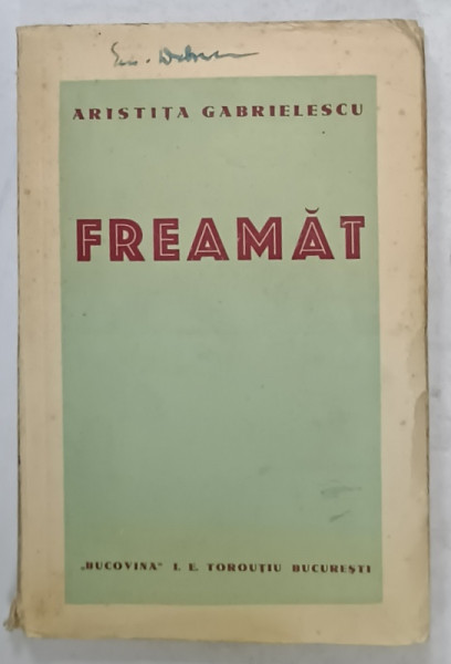 FREAMAT de ARISTITA GABRIELESCU , 1938