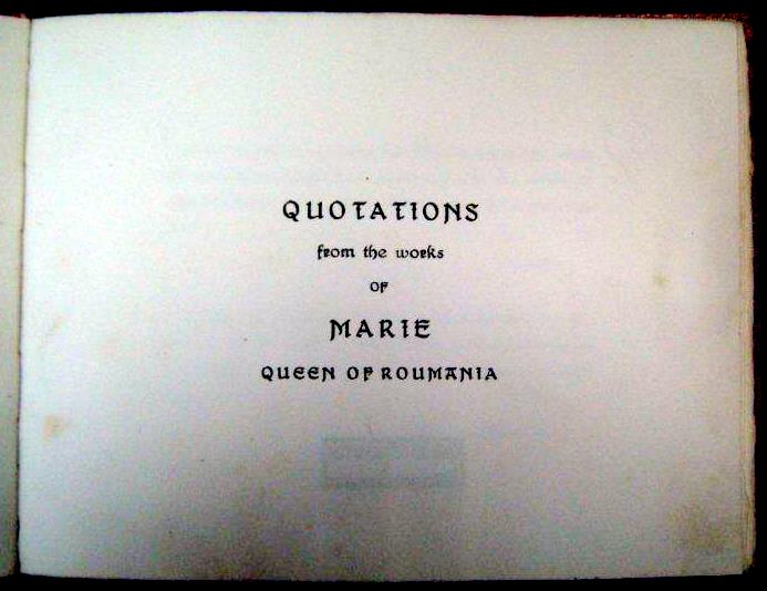 From reality and dreams  Quatation from the work of Marie queen of Romania 