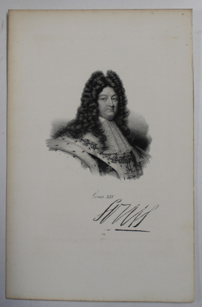 F.S. DELPECH ( 1778 - 1825 )  -  LOUIS XIV   ,  LITOGRAFIE MONOCROMA , CCA. 1820