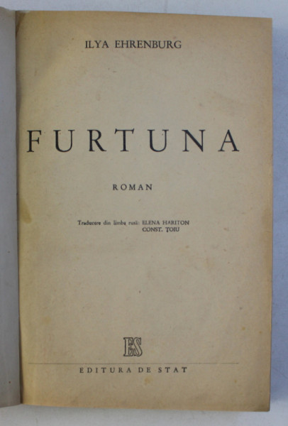 FURTUNA - roman de ILYA EHRENBURG , 1948