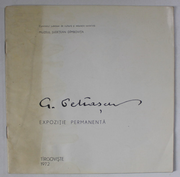 G . PETRASCU , EXPOZITIE PERMANENTA , CATALOG , 1972