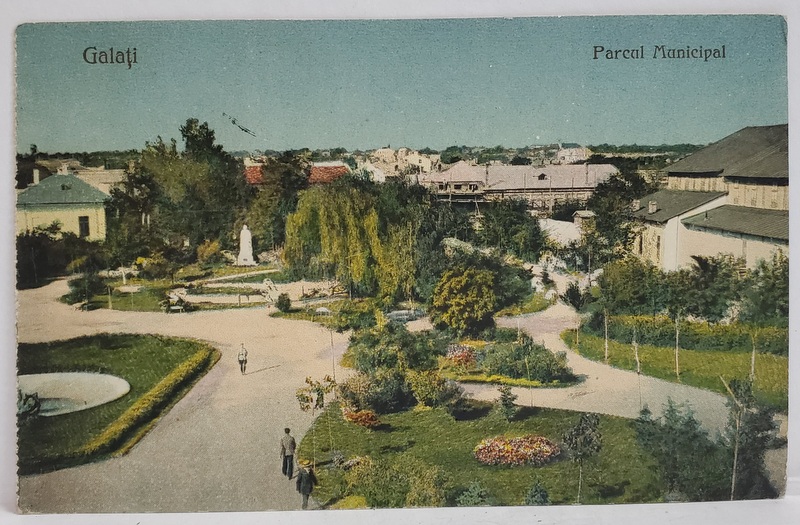 GALATI , PARCUL MUNICIPAL , CARTE POSTALA , 1925