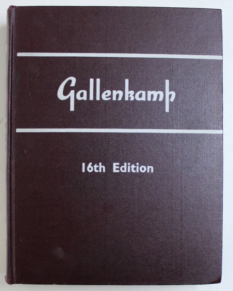 GALLENKAMP - MANUFACTURES AND SUPPLIERS OF SCIENTIFIC APPARATUS & INSTRUMENTS , LABORATORY FURNITURE & FITTINGS - SIXTEENTH EDITION GENERAL CATALOGUE , 1968
