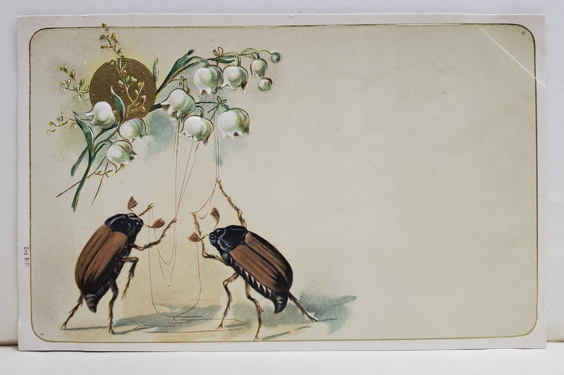 GANDACEI SI LACRAMIOARE , CARTE POSTALA , CROMOLITOGRAFIE EMBOSATA , CLASICA