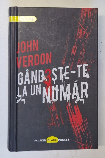 GANDESTE - TE LA UN NUMAR de JOHN VERDON , 2015 *MIC DEFECT COPERTA