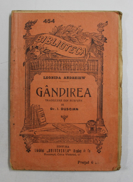 GANDIREA de LEONIDA ANDREIEW , EDITIE INTERBELICA