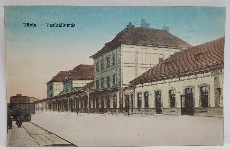GARA DIN TEIUS , CARTE POSTALA , INCEPUTUL SEC. XX