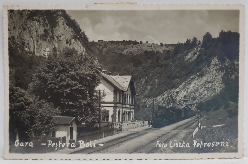 GARA PESTERA BOLI , FOTO LISZKA  PETROSENI , FORMAT  CARTE POSTALA , 1938