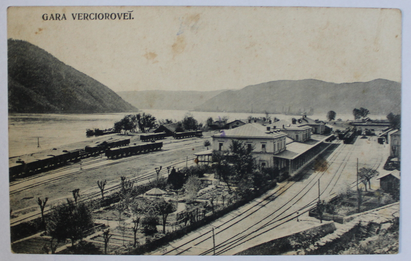 GARA VERCIOROVEI  - CARTE POSTALA ILUSTRATA , MONOCROMA, CIRCULATA , 1914