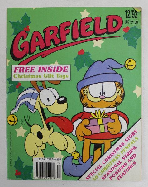 GARFIELD , REVISTA PENTRU COPII , NR. 12 / 1992  , NUMAR DE CRACIUN , BENZI DESENATE