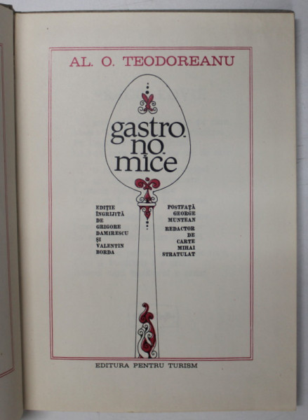 GASTRONOMICE de AL. O. TEODOREANU