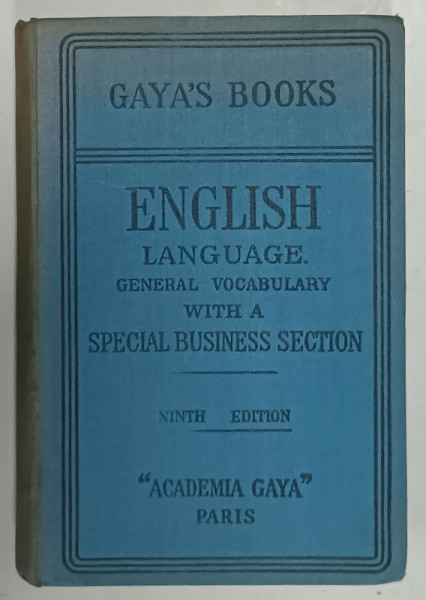 GAYA 'S BOOKS . LESSONS , ENGLISH LANGUAGE by JOSE GAYA y BUSQUETS , 1931