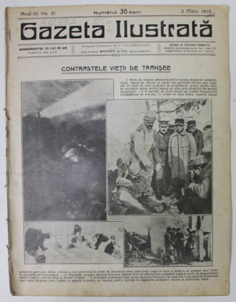 GAZETA ILUSTRATA , ANUL IV, no. 21, 2 MAI , 1915