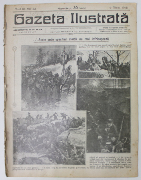 GAZETA ILUSTRATA , ANUL IV, no. 22, 9 MAI , 1915