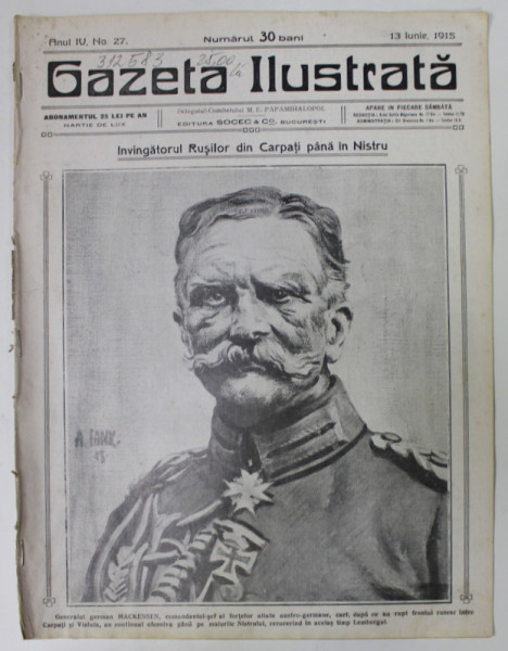 GAZETA ILUSTRATA , ANUL IV, no. 27, 13 IUNIE  , 1915