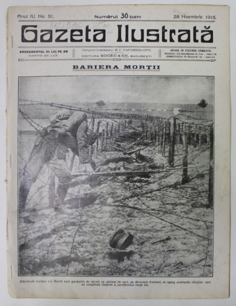 GAZETA ILUSTRATA , ANUL IV, no. 51, 28 NOIEMBRIE  , 1915