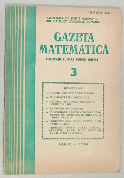 GAZETA MATEMATICA , NR.3 , 1986