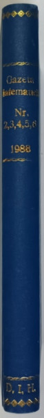 GAZETA MATEMATICA , PUBLICATIE LUNARA PENTRU TINERET , ANUL XCIII , NUMERELE I - XII , 1988 *LIPSA NUMERELE 1 , 7 , 8 , 9 , 10 , 11 , 12