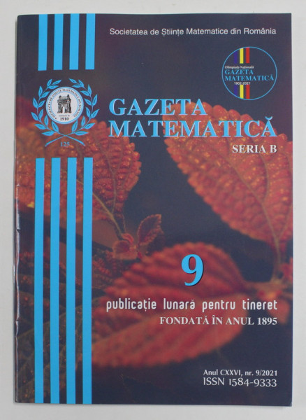 GAZETA MATEMATICA , SERIA B , NR. 9 , ANUL CXXVI , 2021