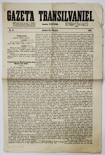 GAZETA TRANSILVANIEI, ANUL XXXVIII, NR. 10, 1875
