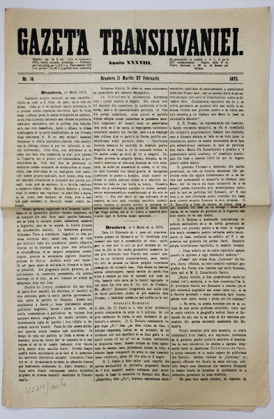 GAZETA TRANSILVANIEI, ANUL XXXVIII, NR. 16, 1875