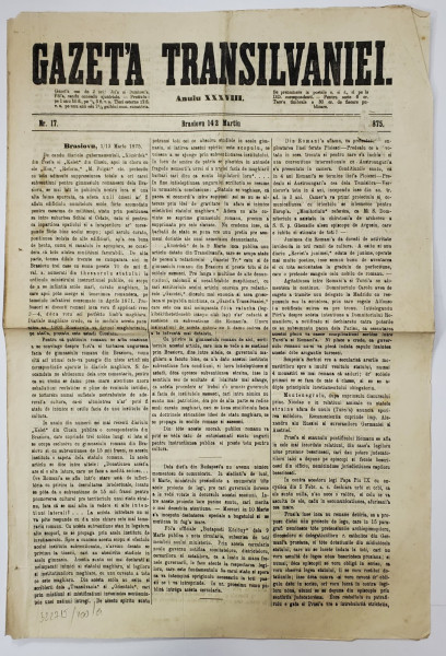GAZETA TRANSILVANIEI, ANUL XXXVIII, NR. 17, 1875
