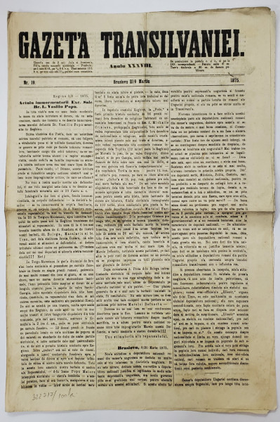 GAZETA TRANSILVANIEI, ANUL XXXVIII, NR. 19, 1875