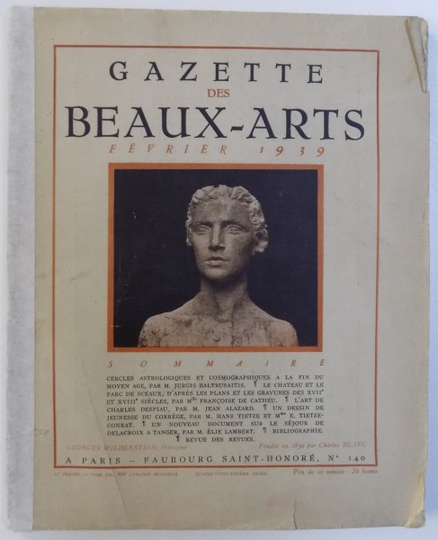 GAZETTE DES BEAUX - ARTS , FEVRIER  1939