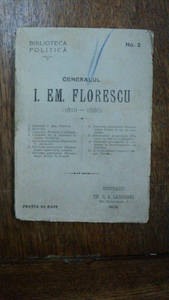 Generalul I. Em. Florescu 1819 - 1893