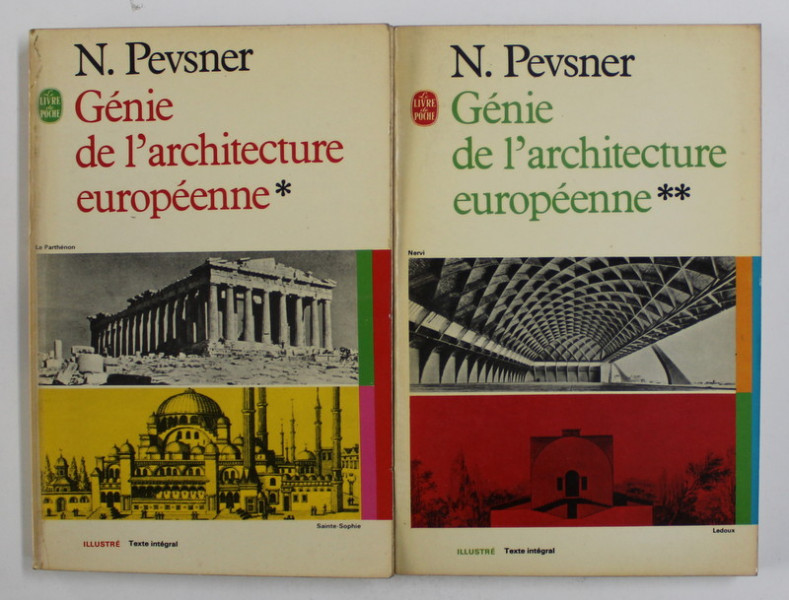 GENIE DE L ' ARCHITECTURE EUROPEENNE , TOMES I - II par N. PEVSNER , 1970
