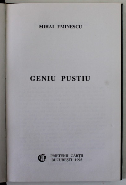 GENIU PUSTIU de MIHAI EMINESCU , 1995