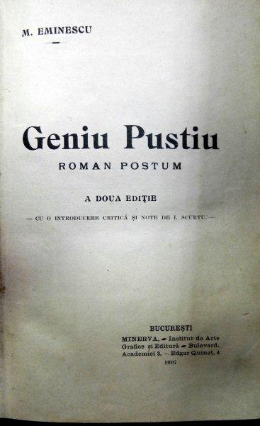 Geniu pustiu M.Eminescu  A doua editie