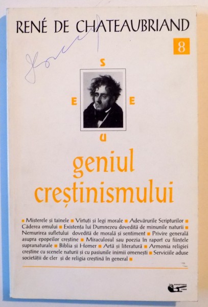 GENIUL CRESTINISMULUI de RENE DE CHATEAUBRIAND , 1998