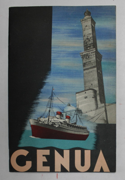 GENUA , PLIANT TURISTIC , TEXT IN LIMBA GERMANA , 1936