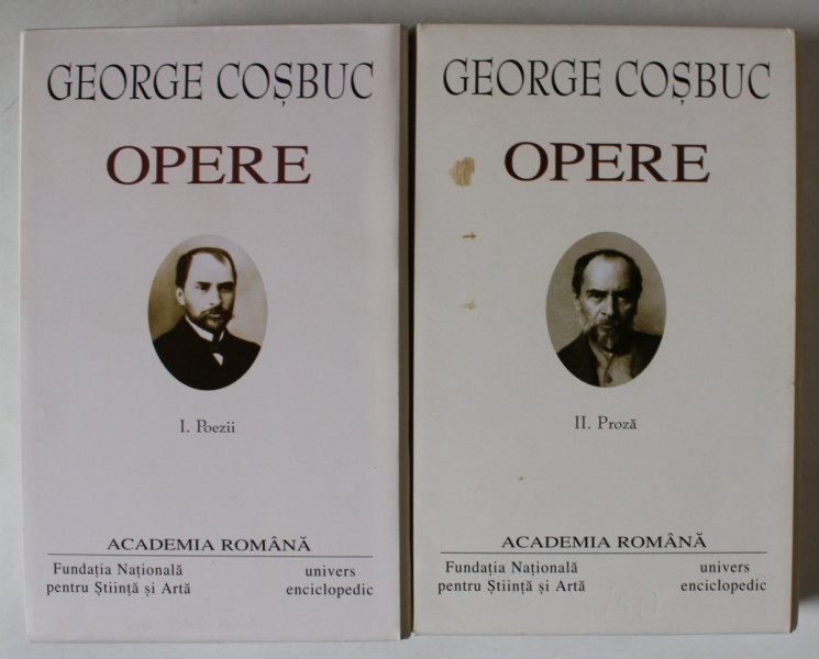 GEORGE COSBUC , OPERE , VOLUMELE I-II , EDITIE DE LUX , LEGATURA PIELE , HARTIE DE BIBLIE , 2006 - 2007